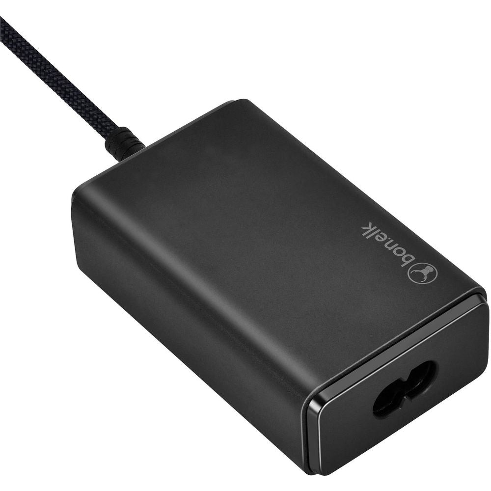 Bonelk Long-Life 65W PD GaN Desktop Charger with Built-in 1.5m USB-C Cable (Black)