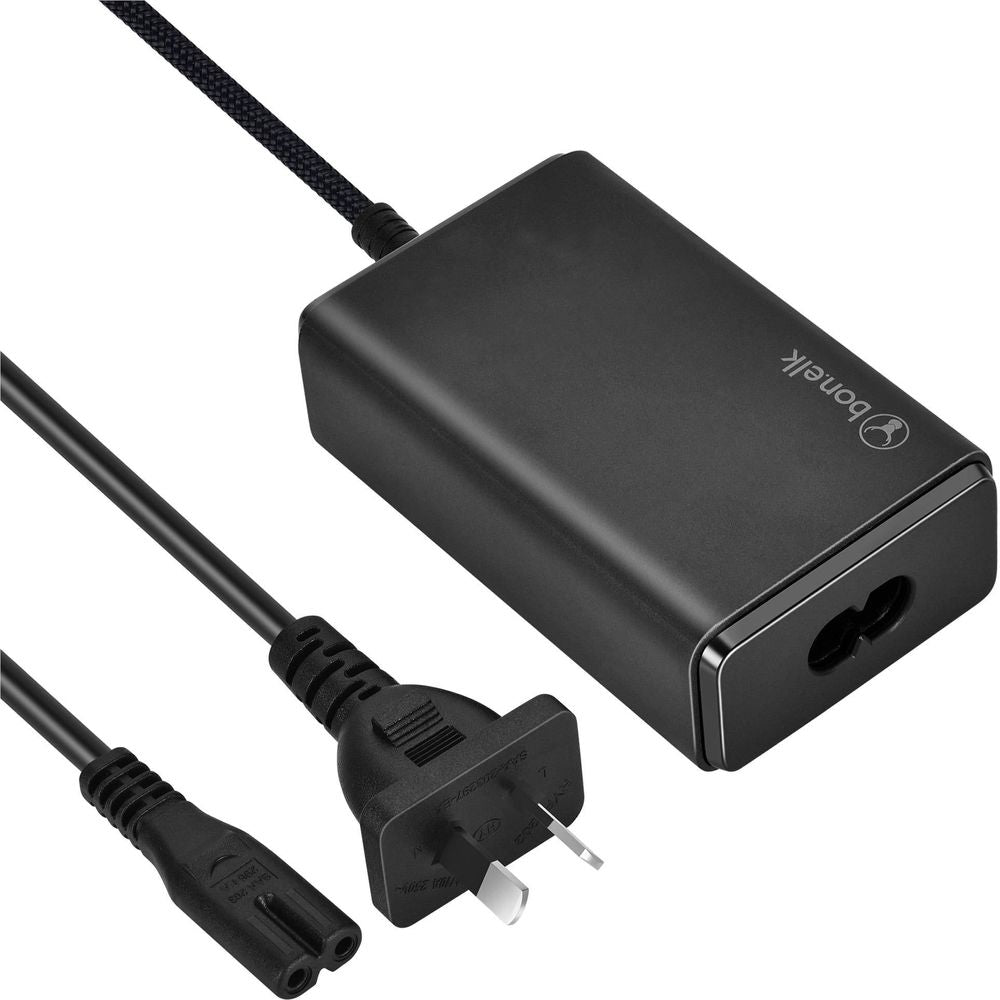 Bonelk Long-Life 65W PD GaN Desktop Charger with Built-in 1.5m USB-C Cable (Black)