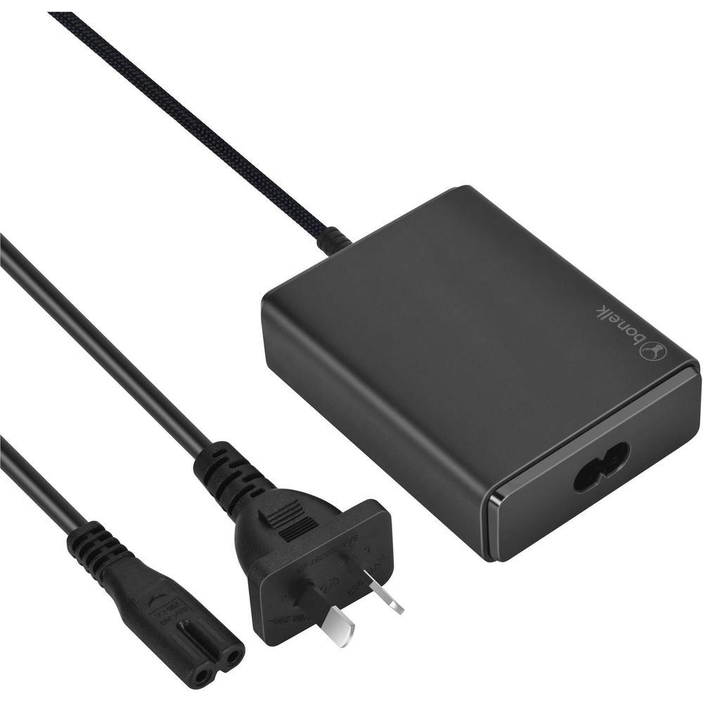 Bonelk Long-Life 100W PD GaN Desktop Charger with Built-in 1.5m USB-C Cable (Black)