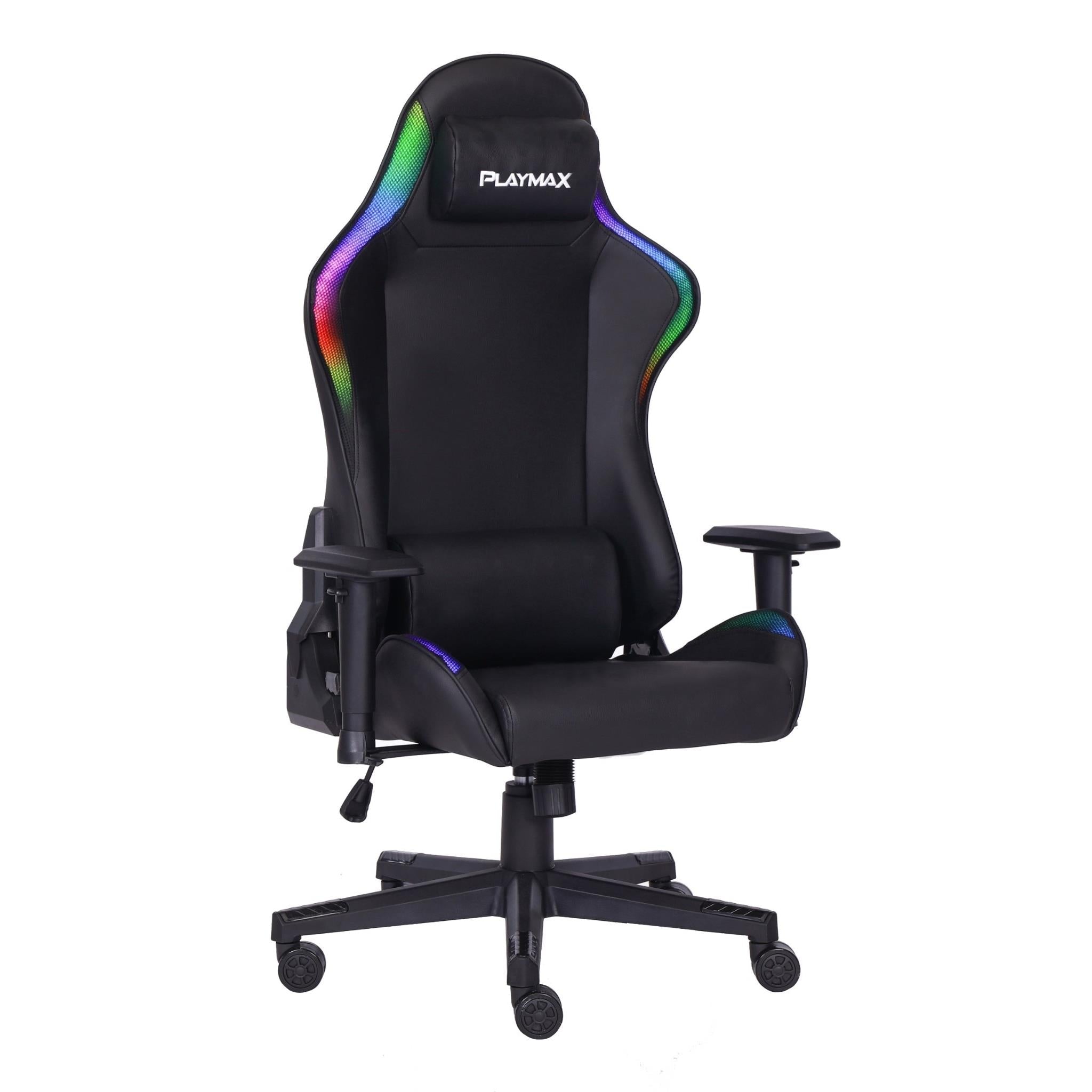 Playmax Elite Gaming Chair with RGB and Magnetic Pillows (Black)