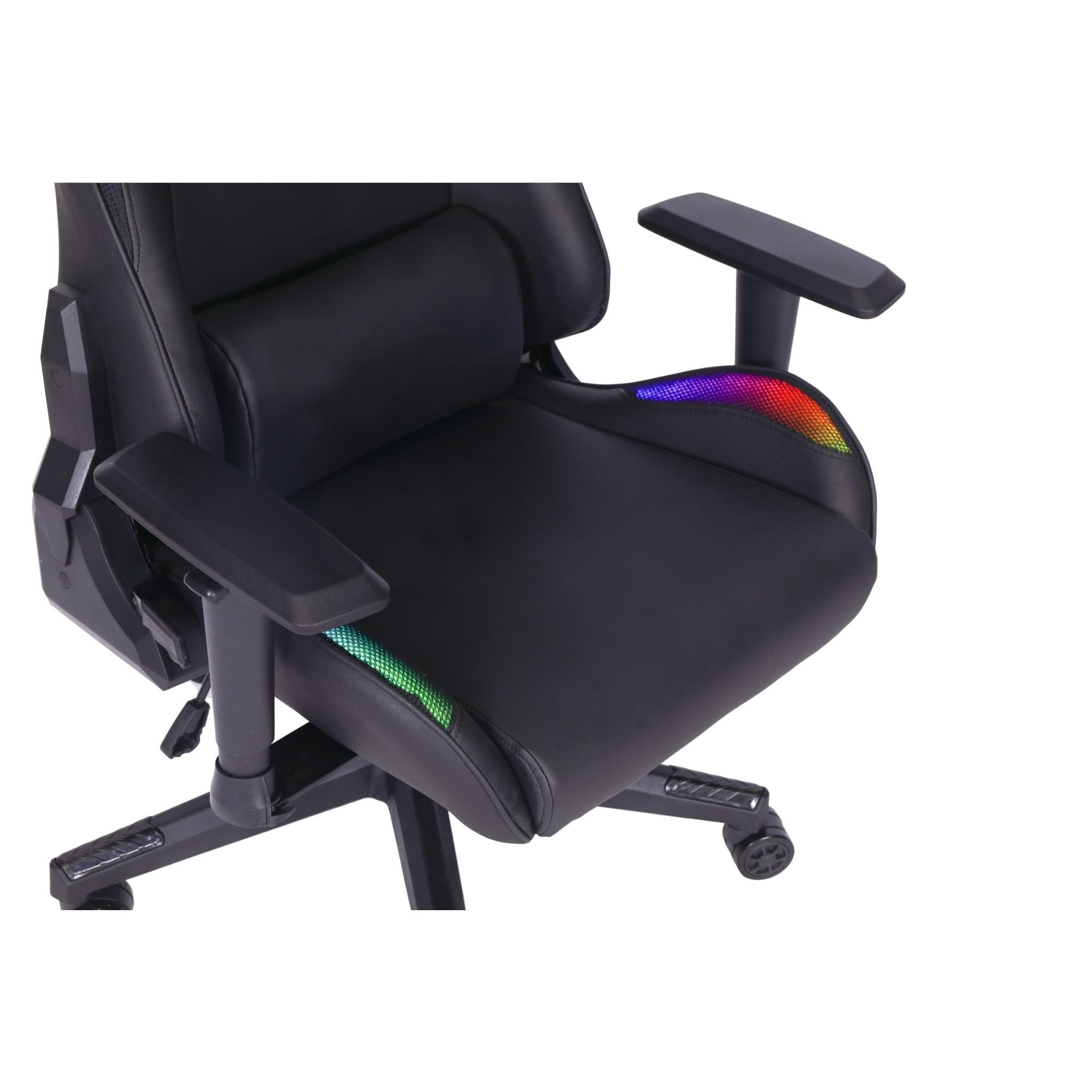 Playmax Elite Gaming Chair with RGB and Magnetic Pillows (Black)