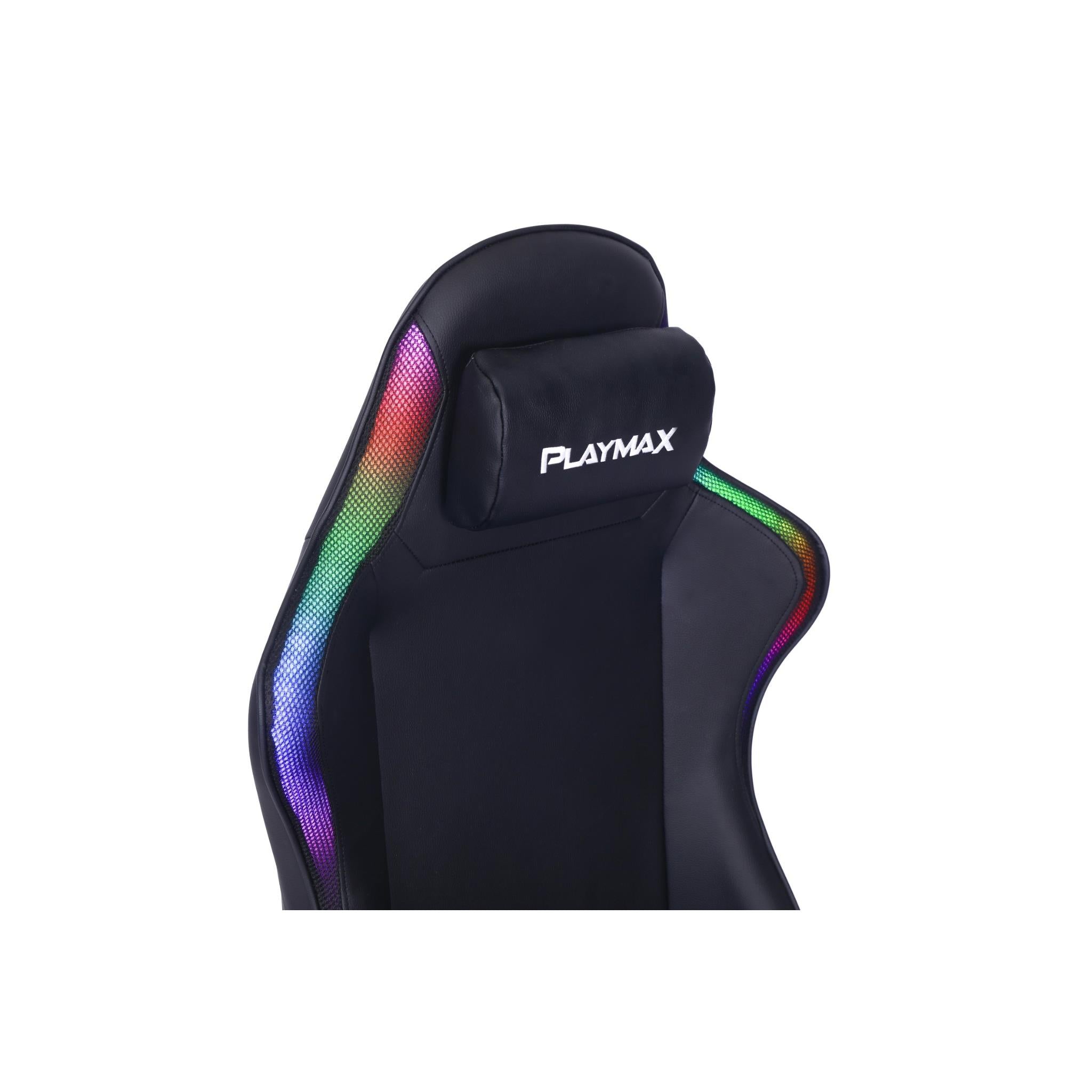 Playmax Elite Gaming Chair with RGB and Magnetic Pillows (Black)