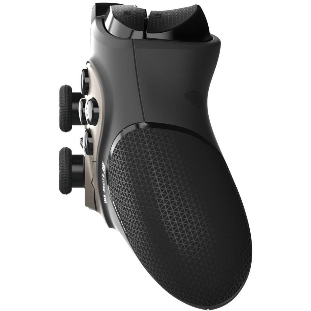 Turtle Beach wireless Xbox controller side view, black textured grips and analog stick module