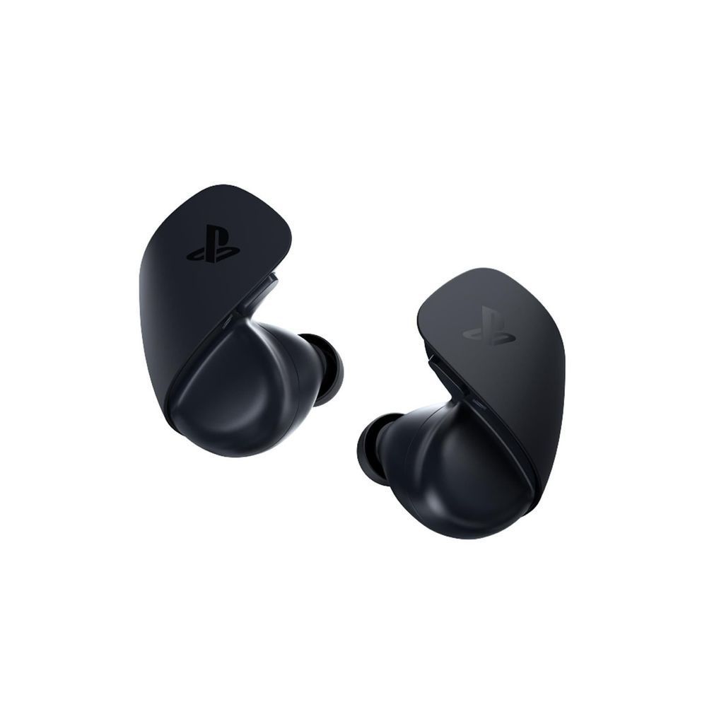 Midnight black wireless earbuds with curved in-ear tips