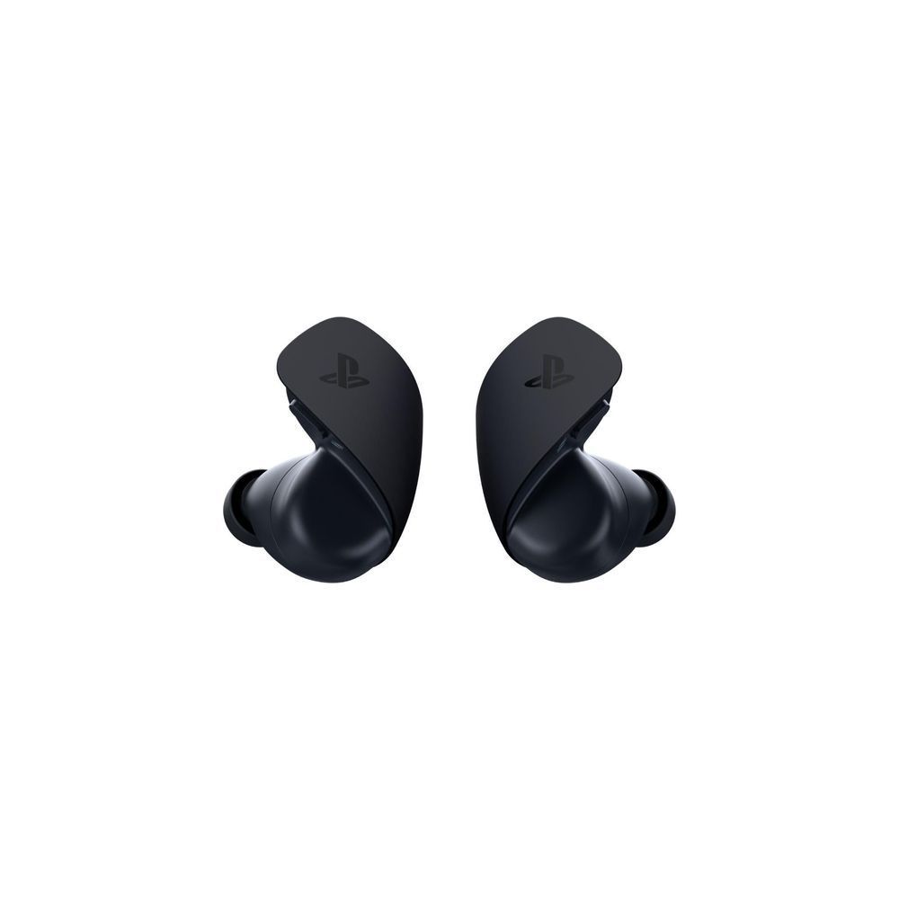 Pair of midnight black wireless earbuds with compact stems