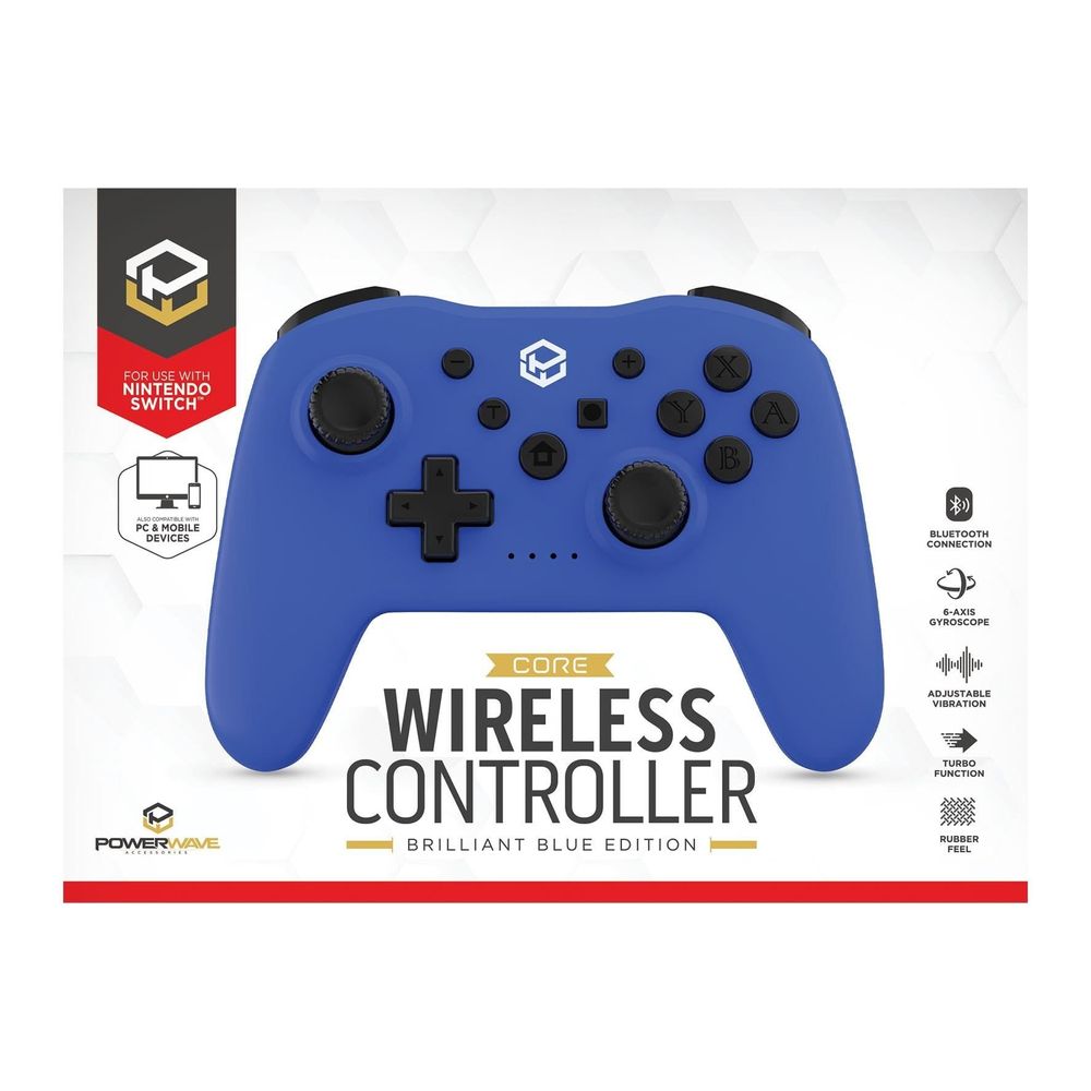 Powerwave Wireless Controller for Nintendo Switch (Brilliant Blue)