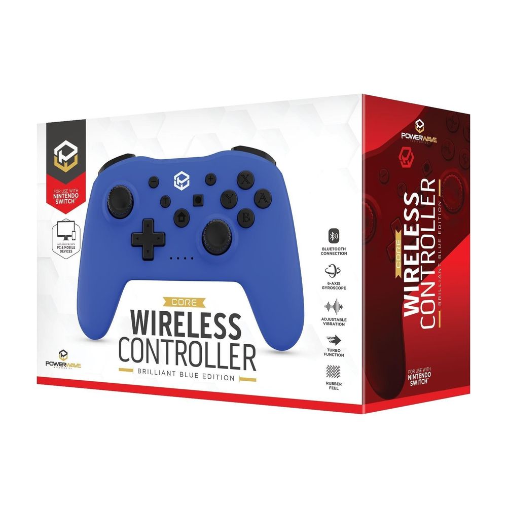 Powerwave Wireless Controller for Nintendo Switch (Brilliant Blue)