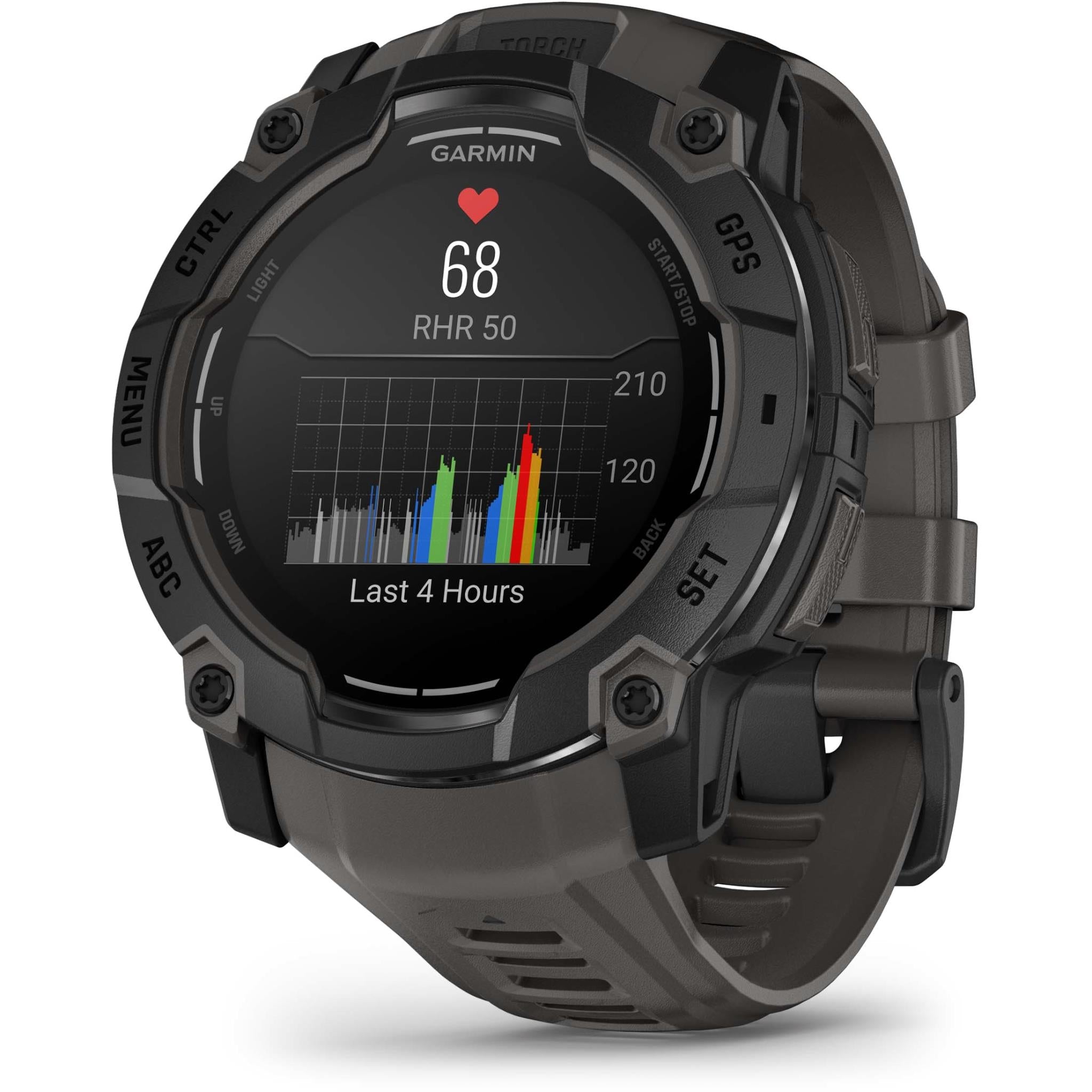 Garmin Instinct 3 50mm Sports Watch (Black Bezel with Charcoal Band)