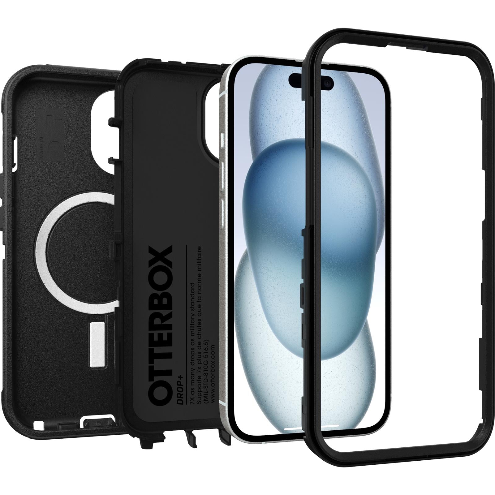 OtterBox Defender rugged case for iPhone 17e, 16e, 15, 14 and 13 in black, image 2 - Phone Cases & Covers at Tech Supply Shed NZ