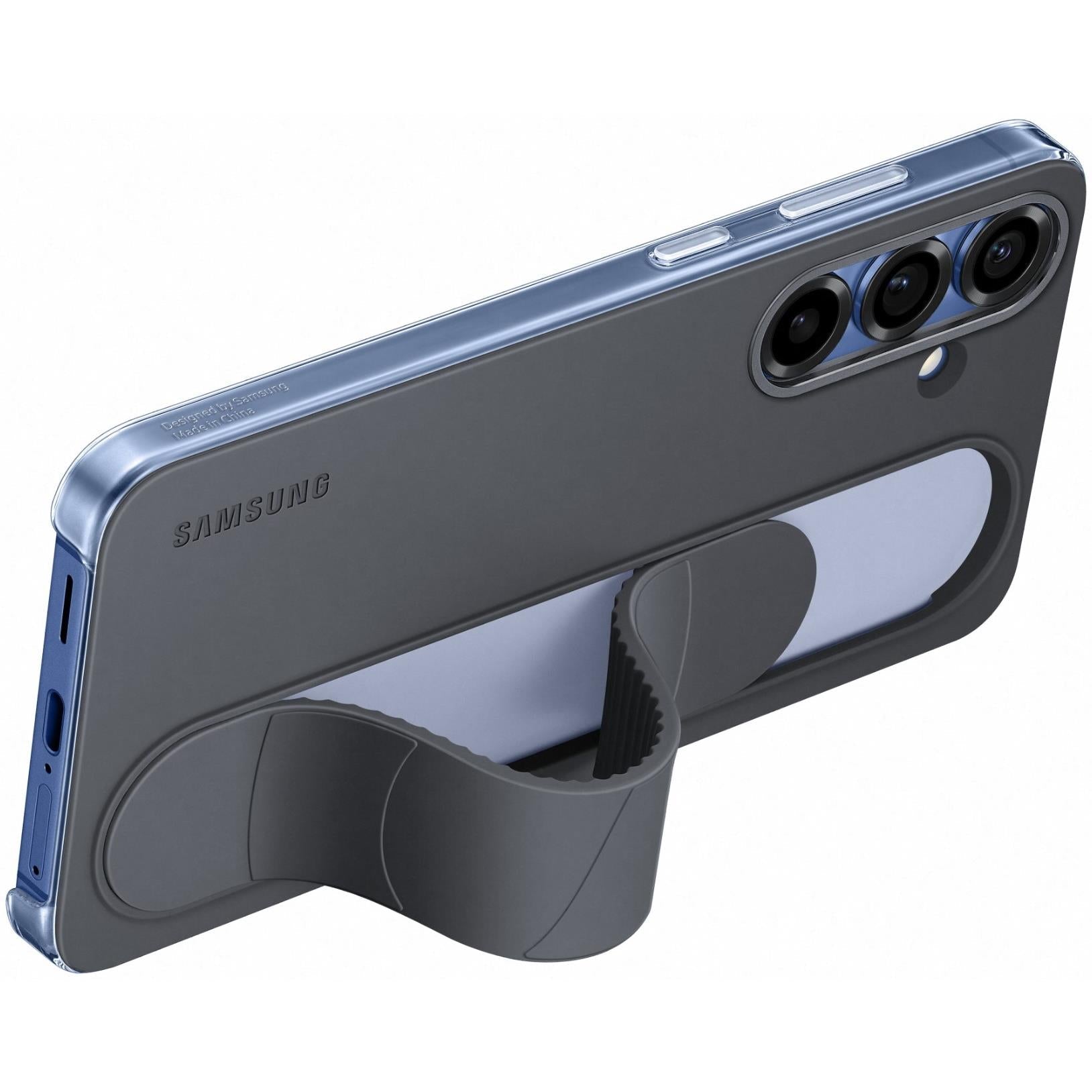 Samsung Standing Grip Case with strap for Galaxy S25+, black, image 2 - Phone Cases & Covers at Tech Supply Shed NZ