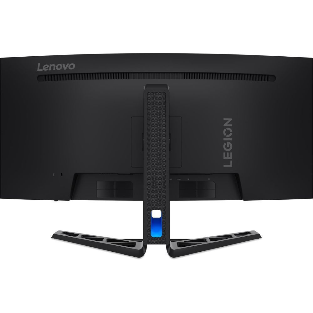 Lenovo Legion monitor front-back close-up with black stand and central support