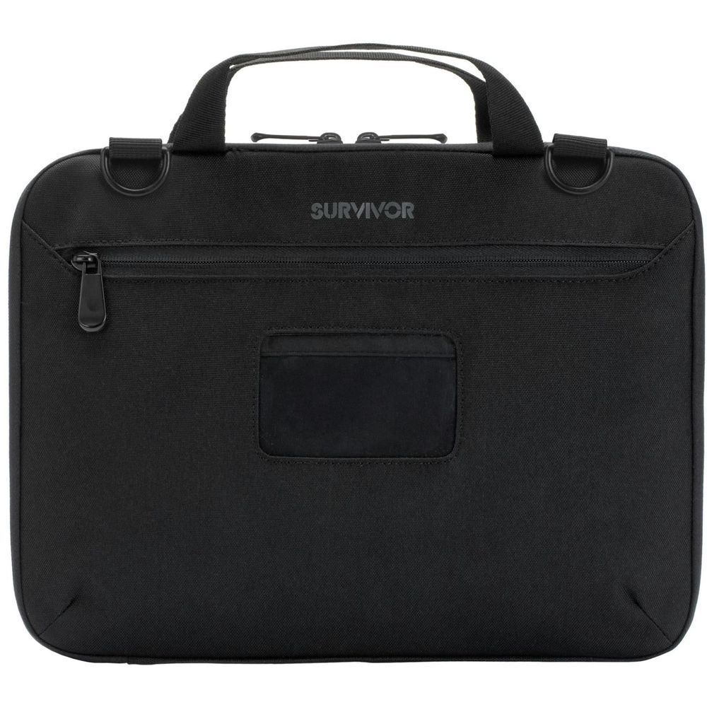 Black zippered laptop case with top handle and front sleeve, for 11.6" Chromebooks