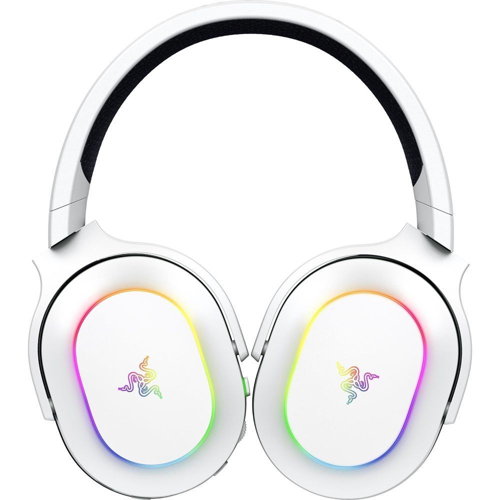 White over-ear headset with dual ear cups and RGB light rings
