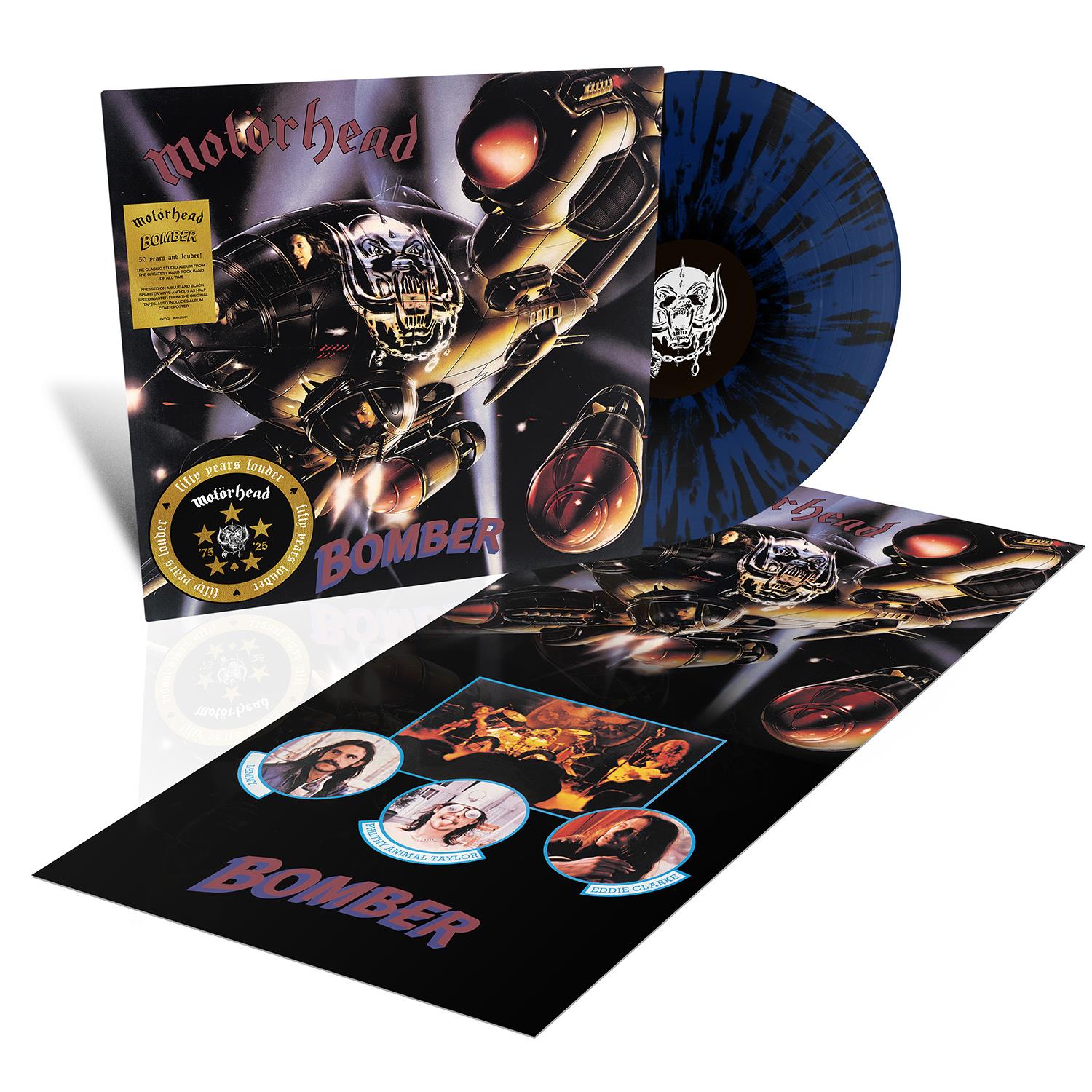 Bomber (50th Anniversary Dark Blue & Black Splatter Vinyl) - By: Motörhead