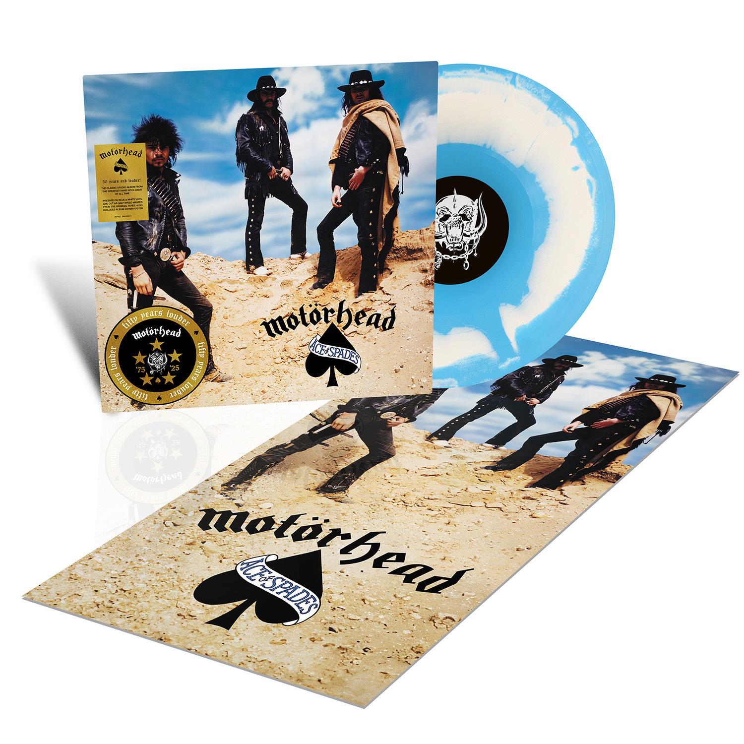 Ace Of Spades (50th Anniversary Blue and White Splatter Vinyl) - By: Motörhead