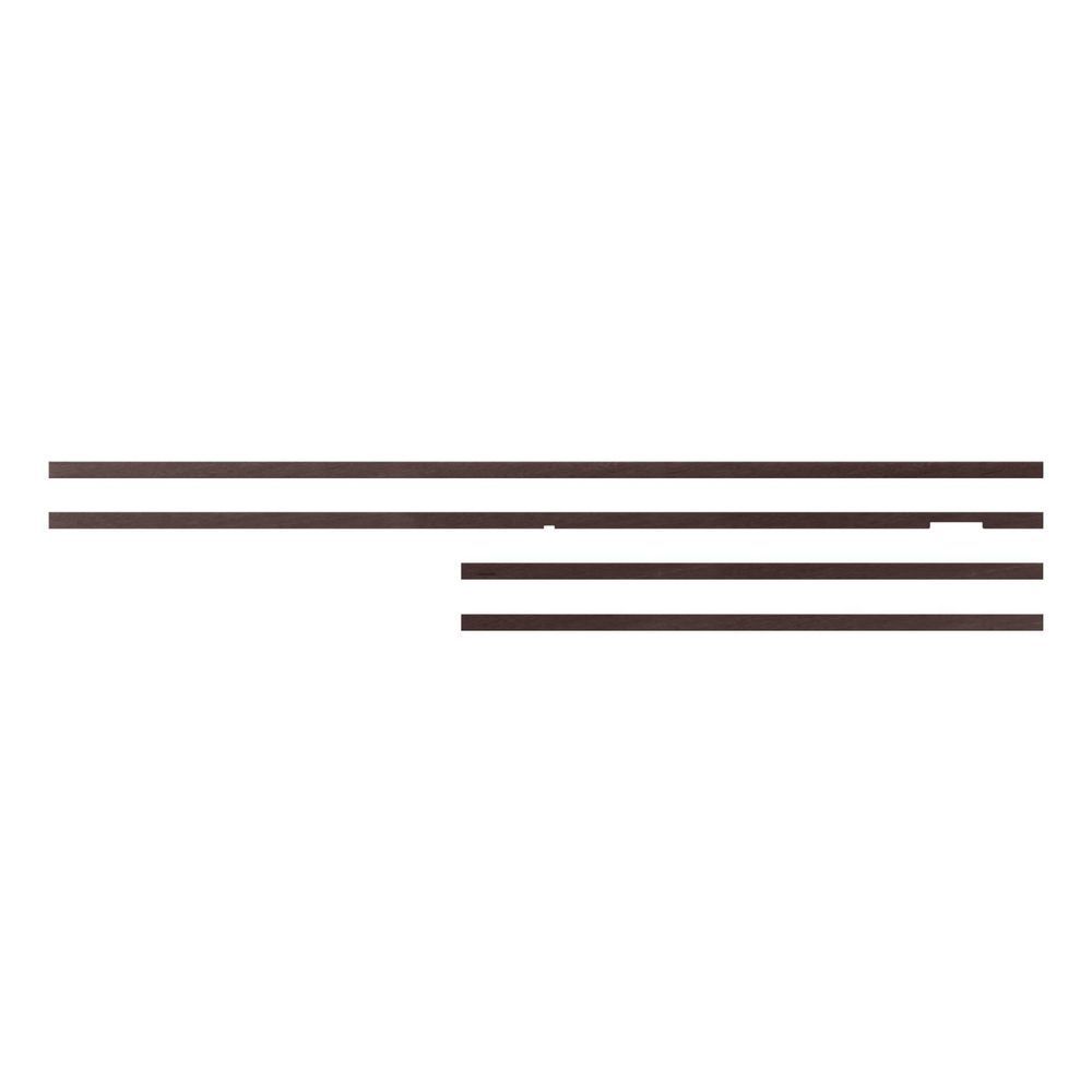 Brown Samsung Frame TV bezel bottom rails set with layered dark slats