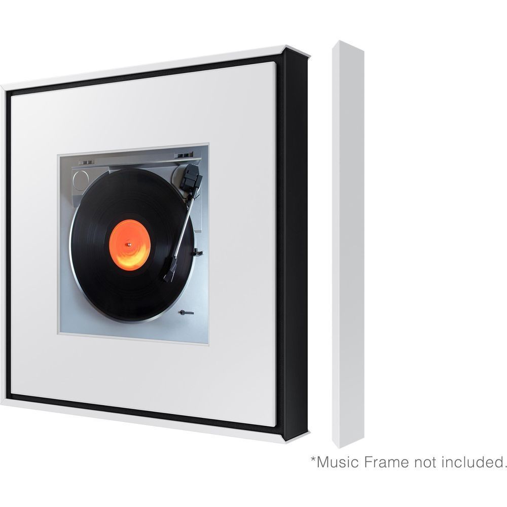 White bezel frame with black edge, front panel angled with black inner trim