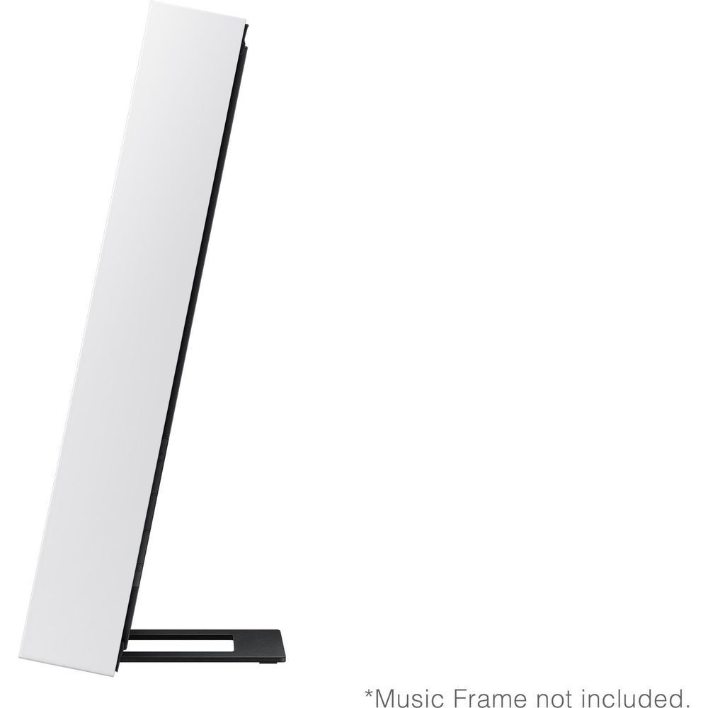 White bezel frame side profile with black base stand