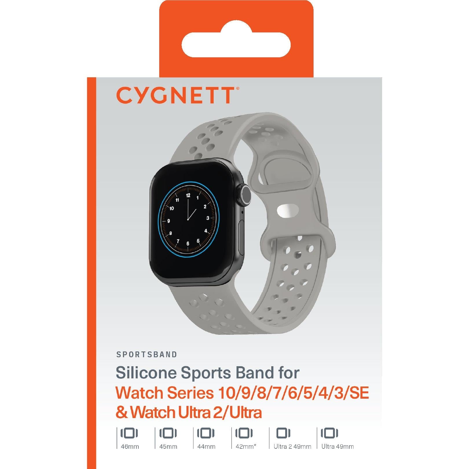 Cygnett SportsBand for Apple Watch 3/4/5/6/7/8/9/10/SE [42/44/45/46mm] Ultra 1-2 49mm (Champagne)