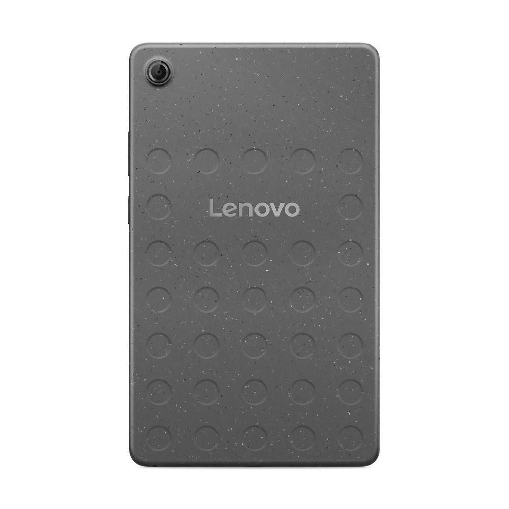Lenovo tablet back with textured finish and camera, dark gray