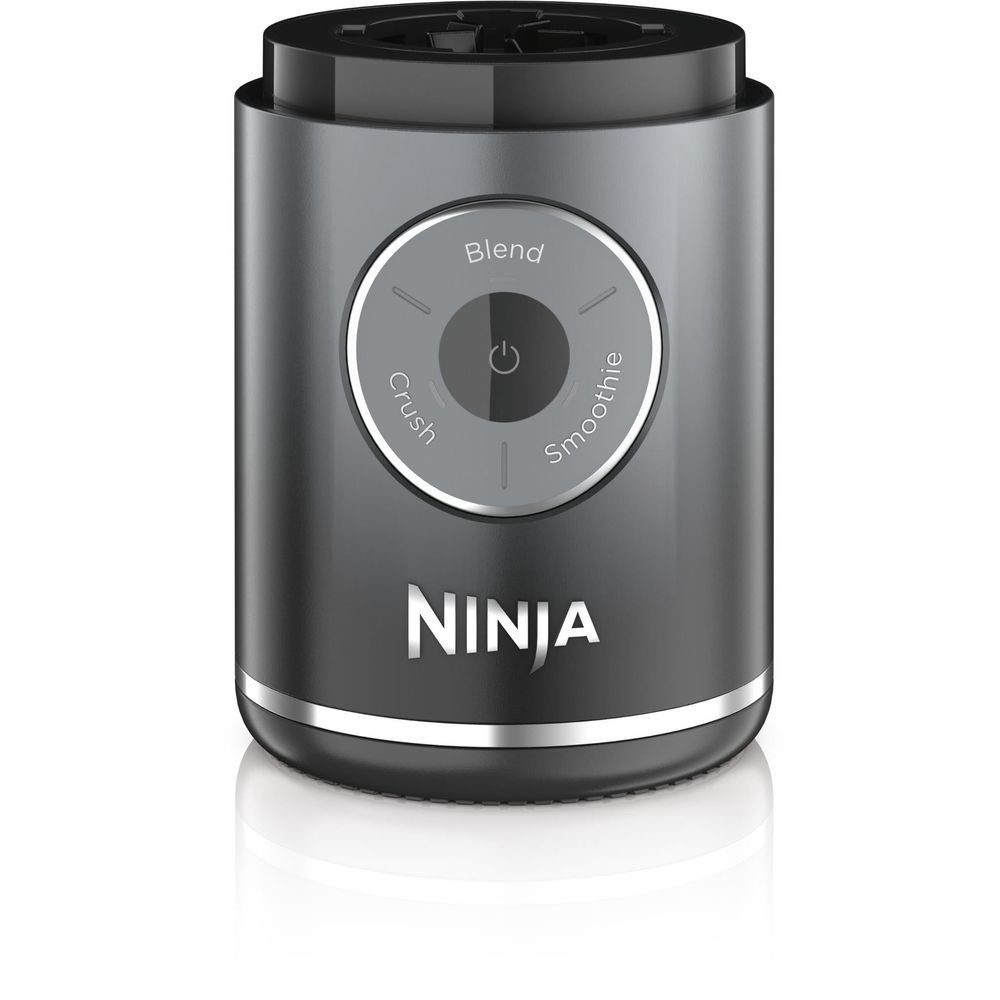 Cool grey Ninja cordless portable blender base with Blend/Crush/Smoothe control dial