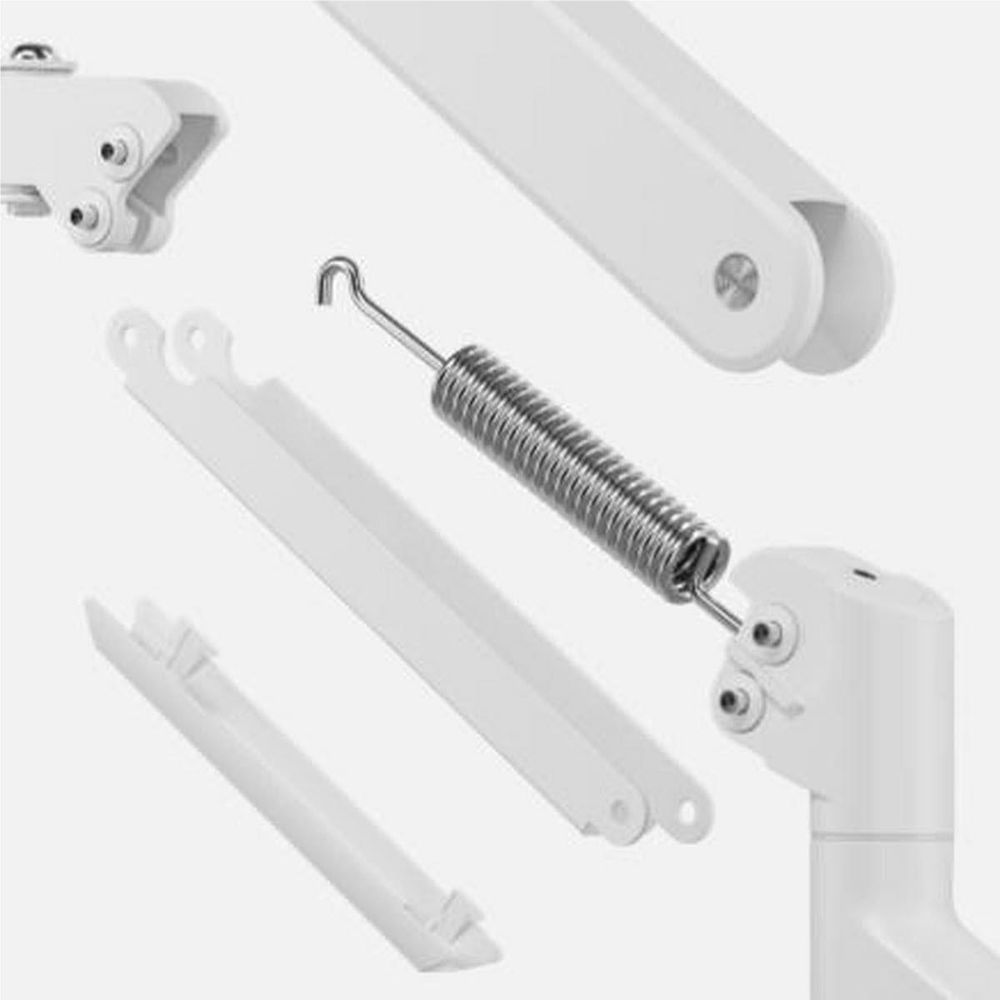 Monitor arm hardware parts, white, including spring and mounting brackets