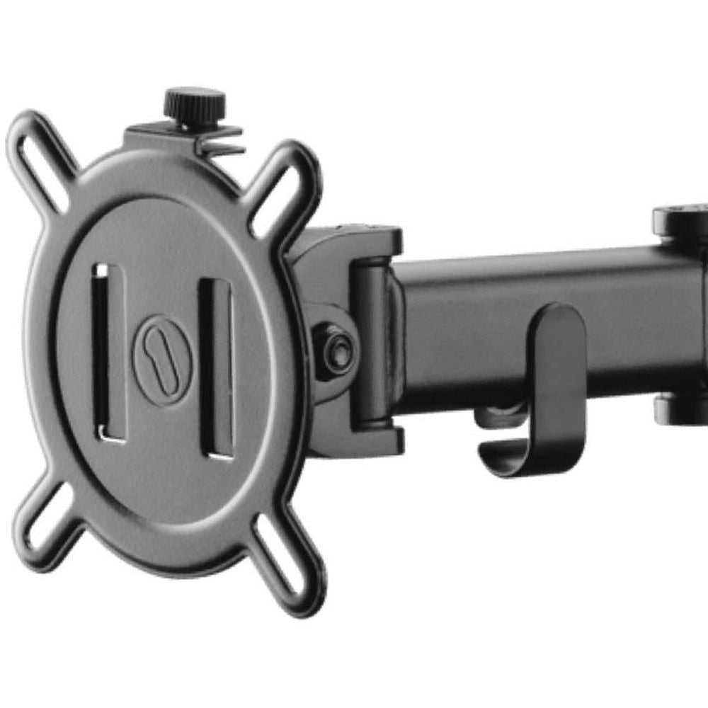 Black VESA mounting plate with adjustable screen arm and support bracket