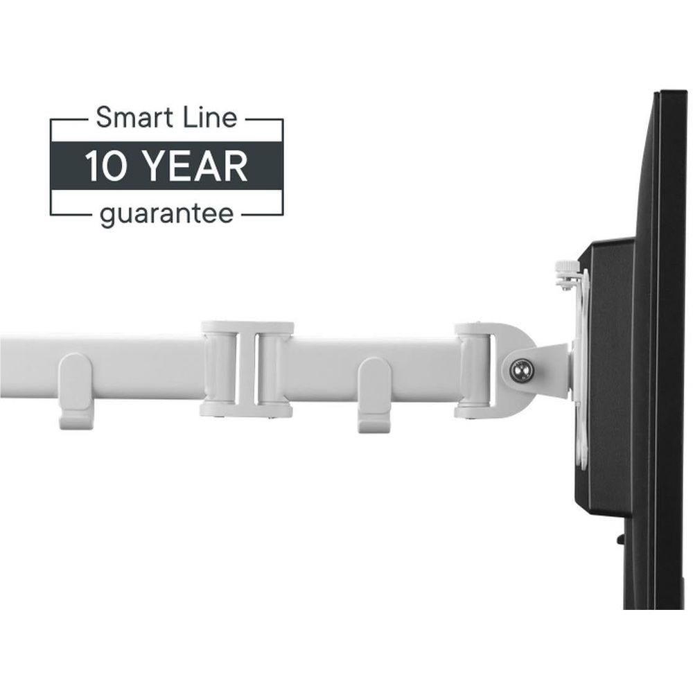 White single monitor arm bracket with tilt and rotation joints