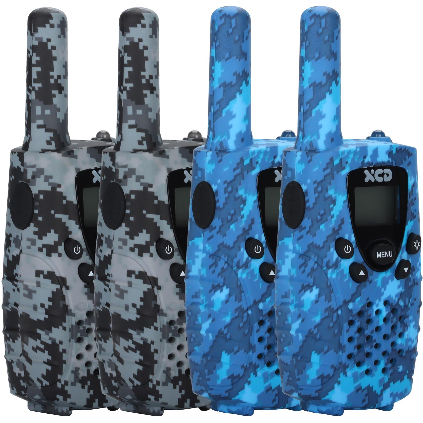 XCD 0.5W UHF CB Handheld Radio 4 Pack (Camo Grey/Camo Blue)