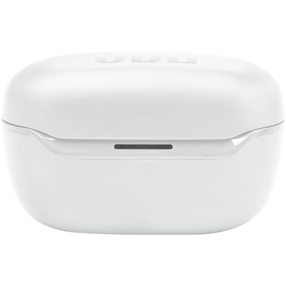 White charging case with a single indicator slot for true wireless earbuds