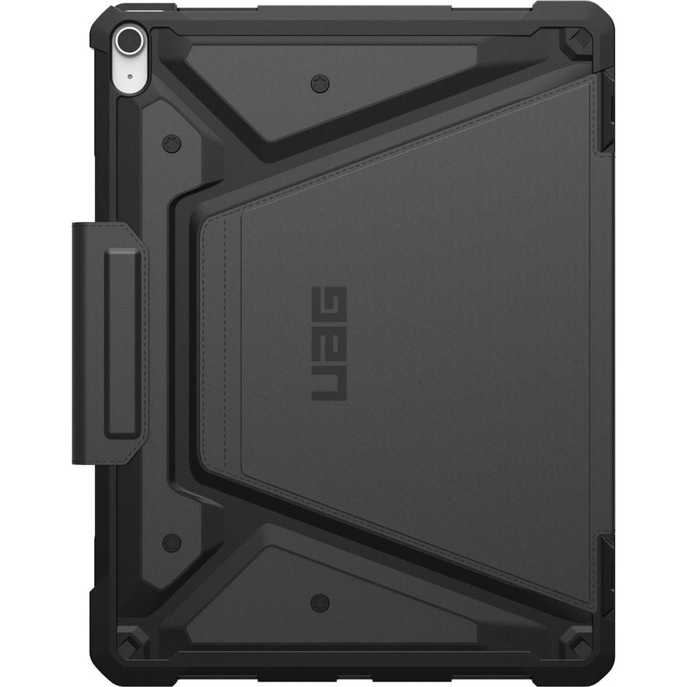 Dark gray UAG iPad Air 13" case with rugged, angular back and side handle