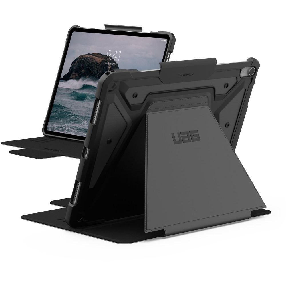 Rugged iPad Air 13" case with kickstand, showing screen and front cover