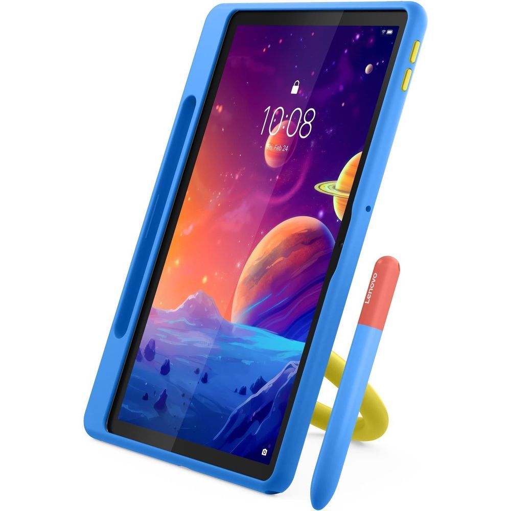 Blue bumper case tablet with stand ring and Lenovo stylus (red and blue)