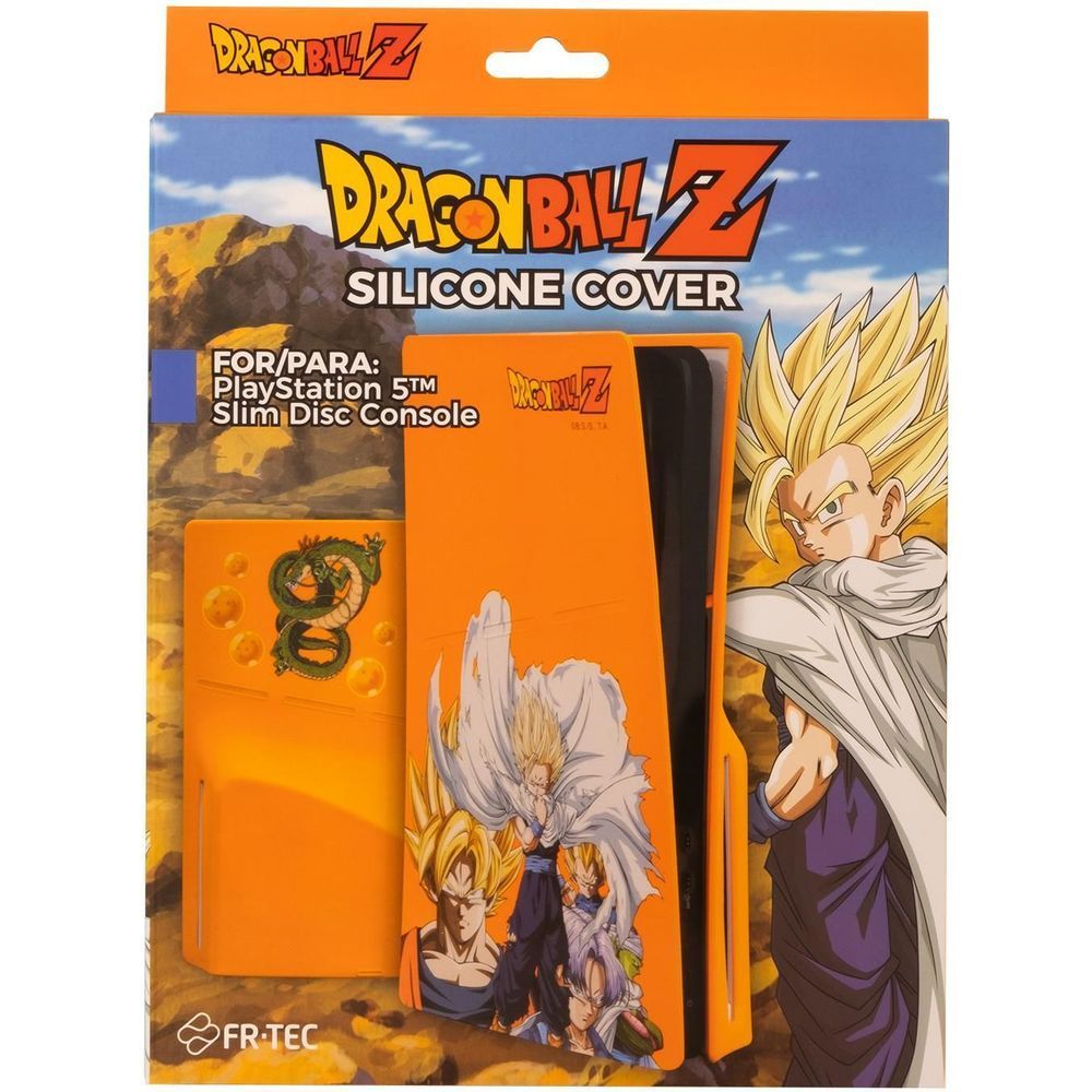 Retail package for Dragon Ball Z silicone cover for PS5 Slim disc console, orange art