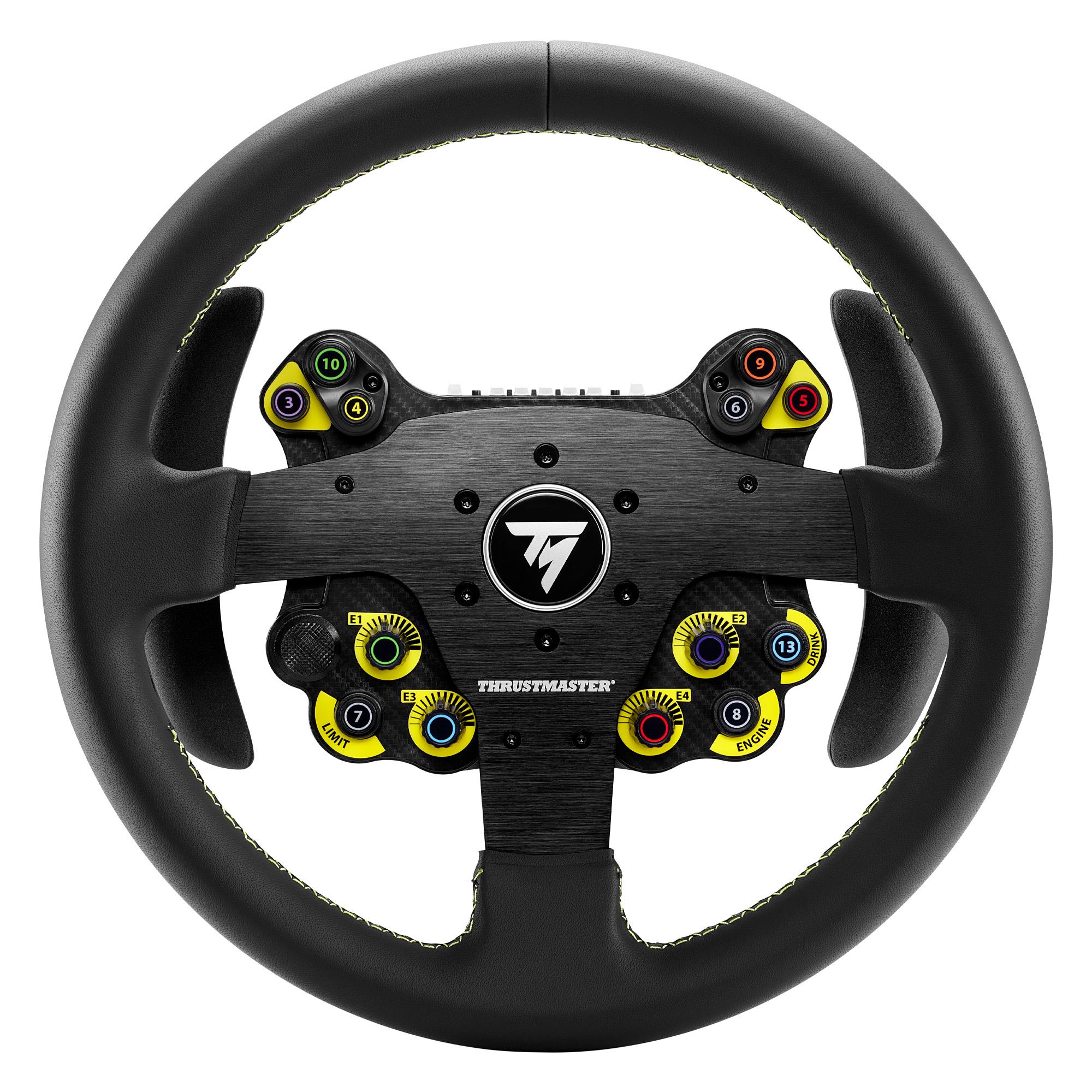 Thrustmaster EVO Racing 32R Leather, Round Leather-Wrapped Wheel Rim & Detachable Hub