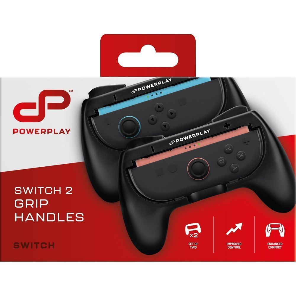 Switch 2 grip handles package showing two black controller grips