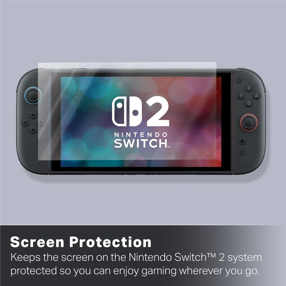 Nintendo Switch 2 handheld with clear screen protector applied
