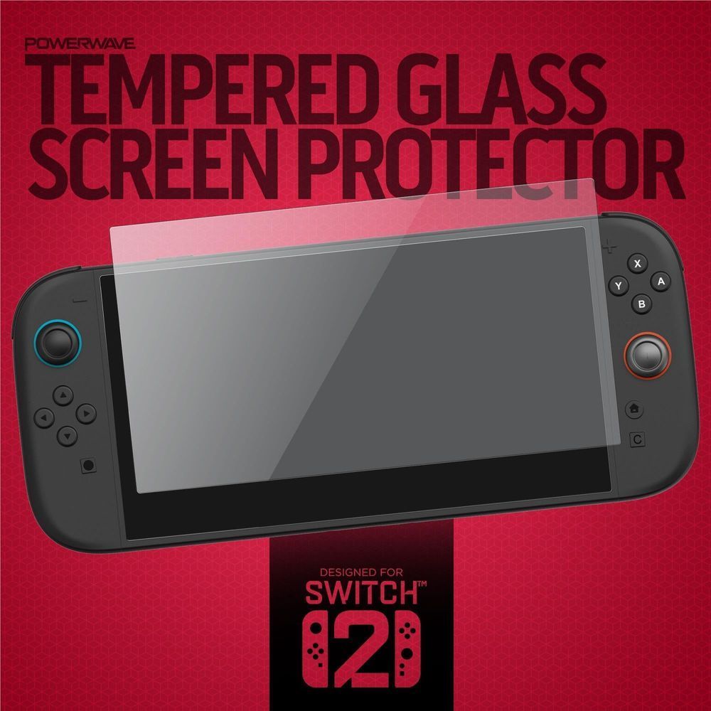 Tempered glass screen protector retail box with controller and Switch 2 design