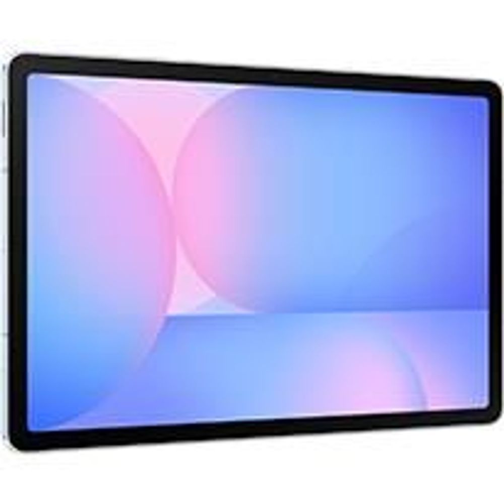 Light blue tablet front display close-up with black bezel