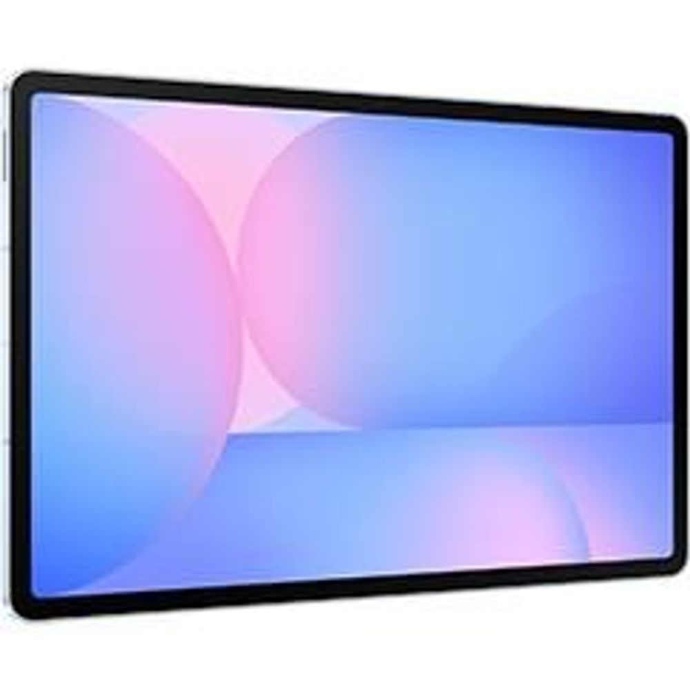 Samsung Galaxy Tab tablet front screen close-up with blue and pink colors