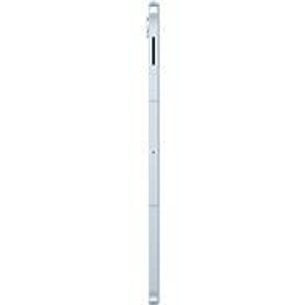 Samsung Galaxy Tab tablet side view in light blue with ports and buttons