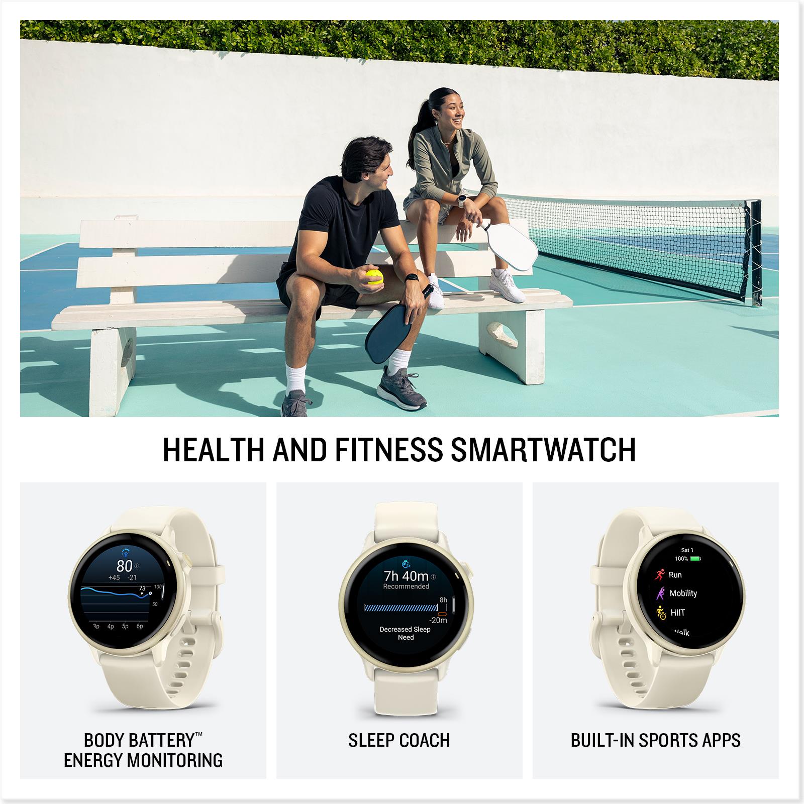 Garmin VivoActive 6 GPS Smartwatch (Lunar Gold/Bone Band)