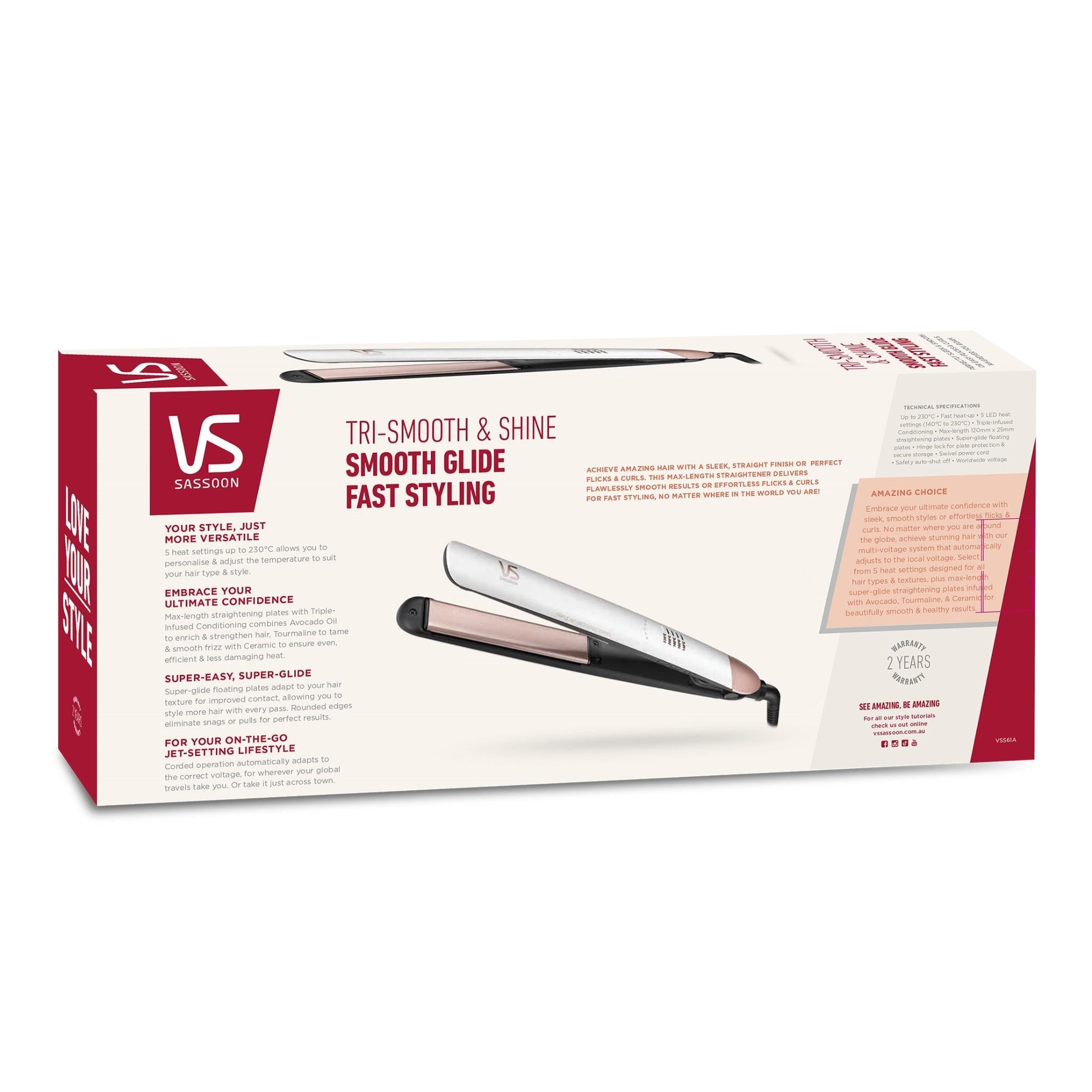 VS Sassoon Tri-Smooth & Shine Hair Straightener