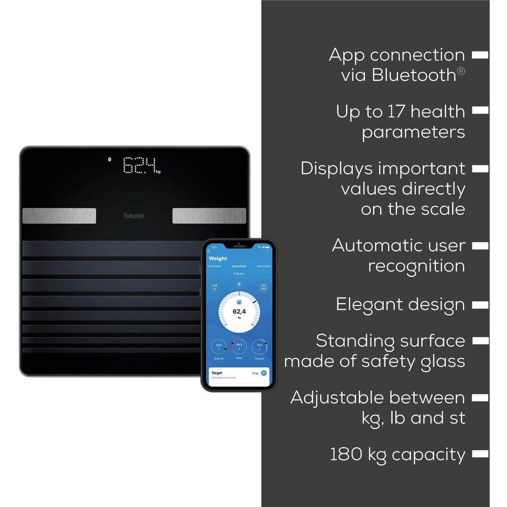 Beurer BF451 Bluetooth Glass Body Fat Scale