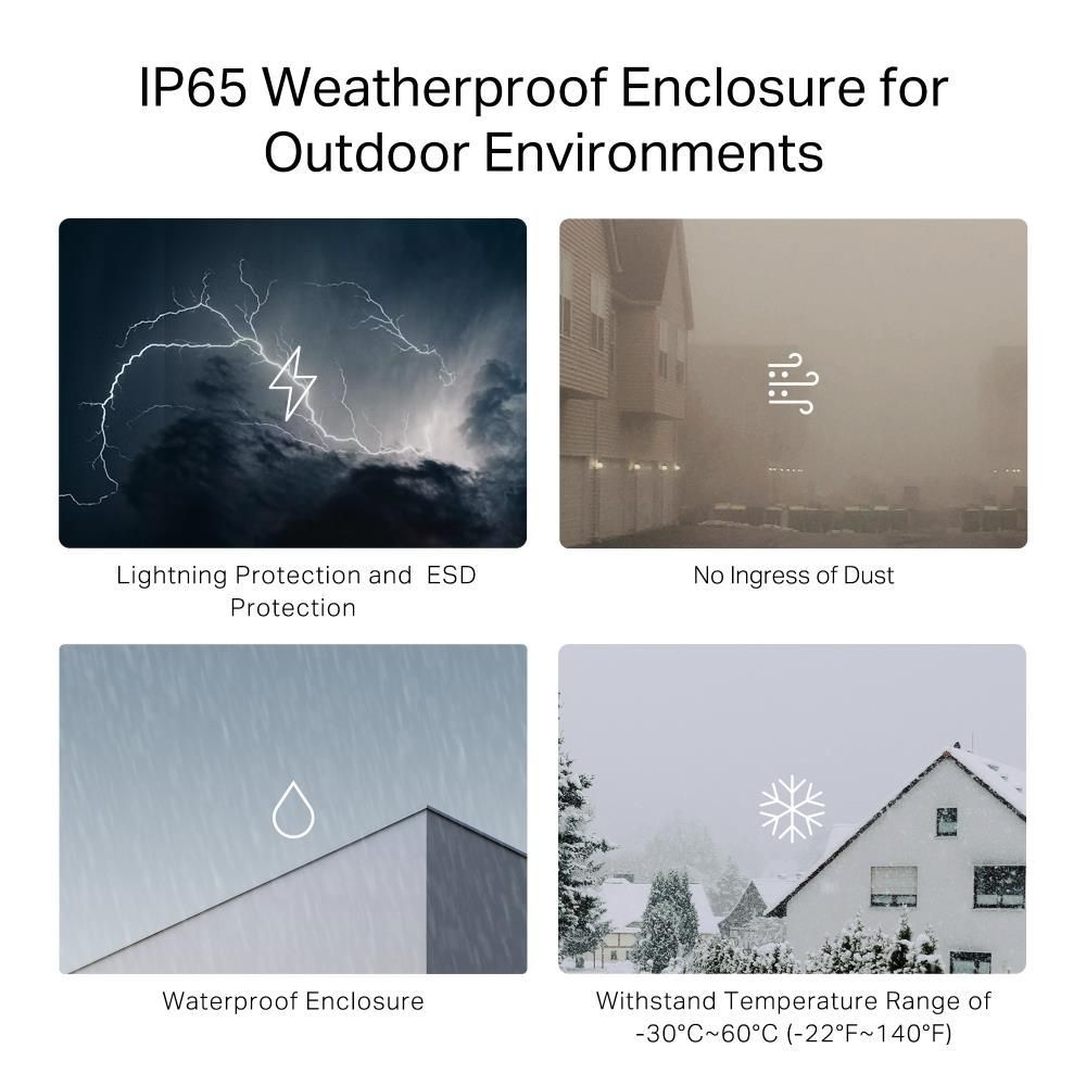 White outdoor mesh Wi-Fi router cylinder with black base for weatherproof use