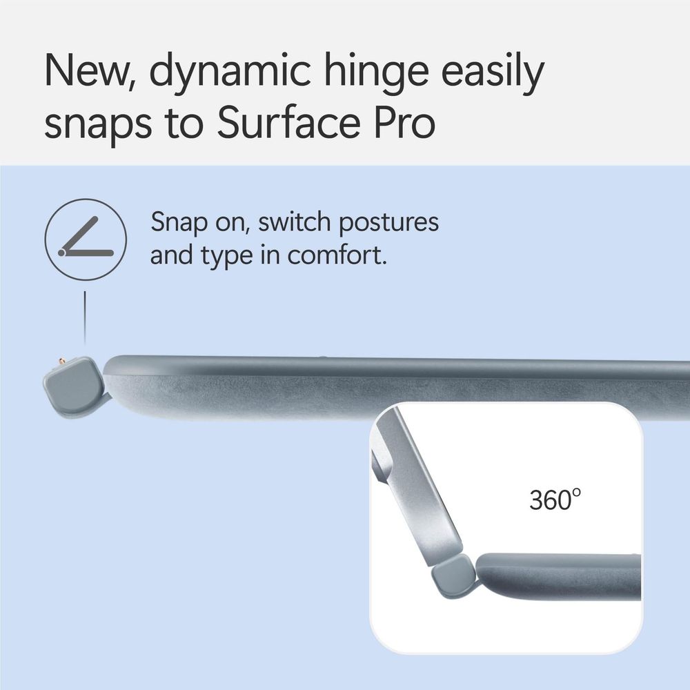 Dynamic hinge kickstand showing 360° rotation concept