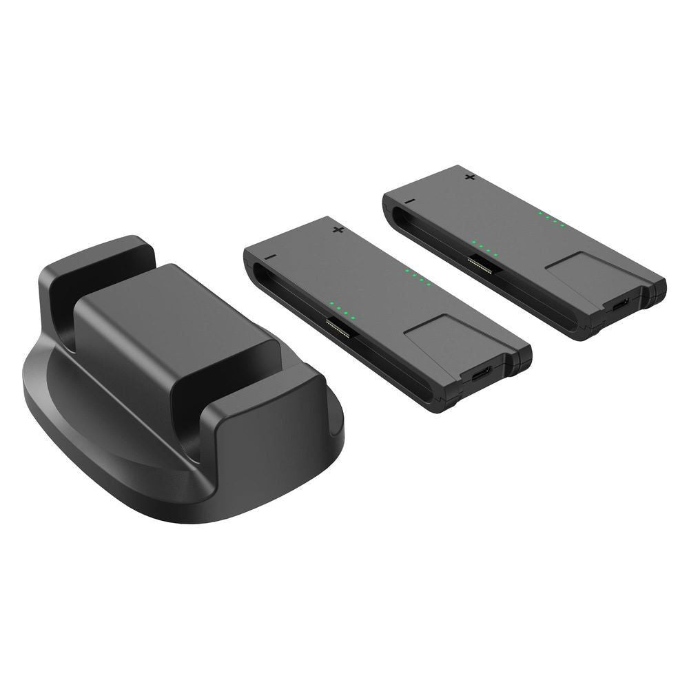 Black dual grip charging dock base with two detachable controller charging supports