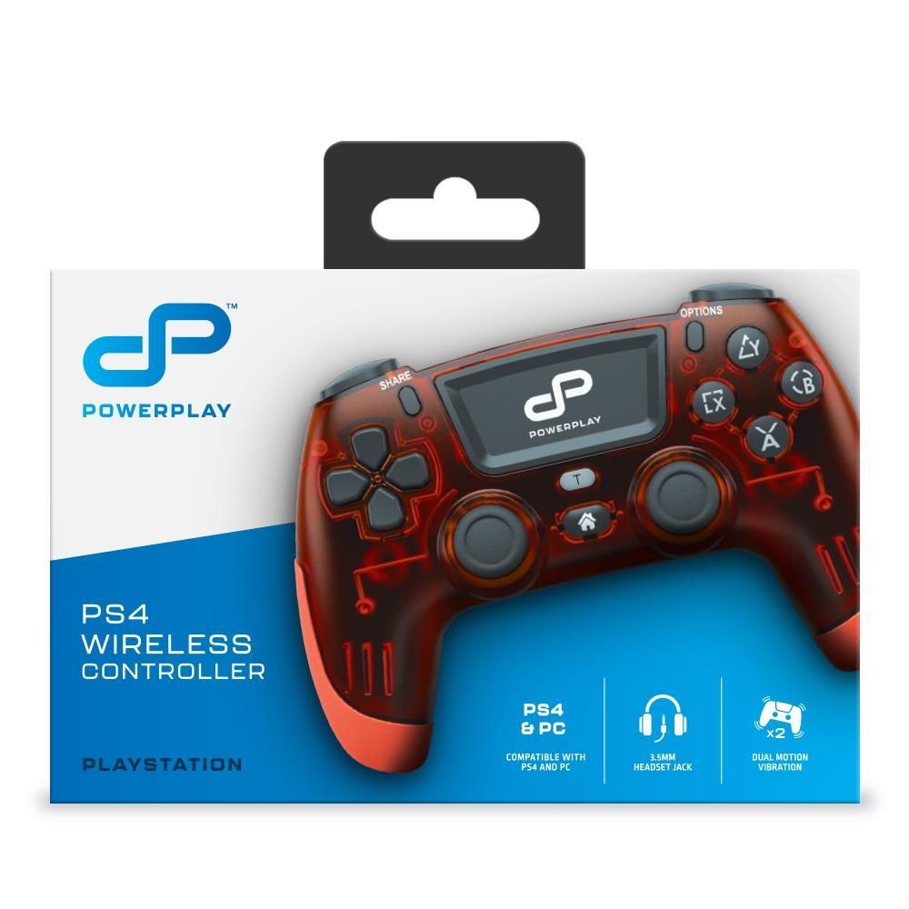 PowerPlay Wireless Controller for PS4 (Translucent Red)