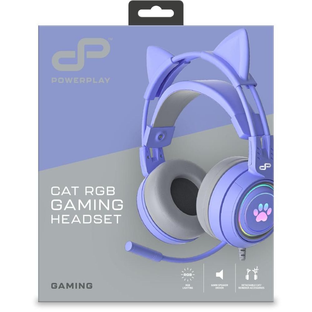 PowerPlay Cat RGB Gaming Headset (Purple)