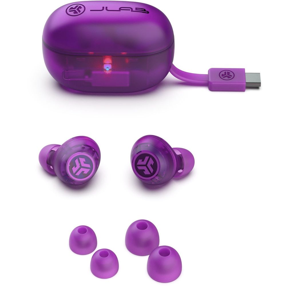JLab GO Pop ANC True Wireless Earbuds (Clear Purple)